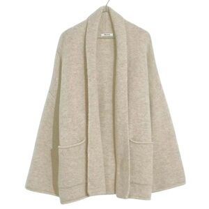 Madewell Cream Open-Front Cardigan